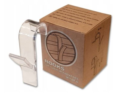 háček- 6ks koupel., na topný žebřík, průhledný, plast