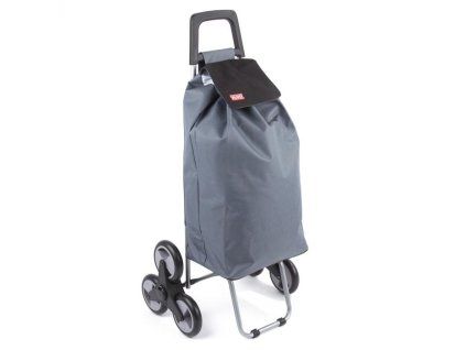 taška s kol. 50l, MADRID (25kg), šedá, modrá, schody, kov.rám