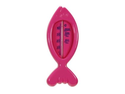 teploměr 15,0x6cm koup., 10°C+50°C, RYBA růžová, dětský