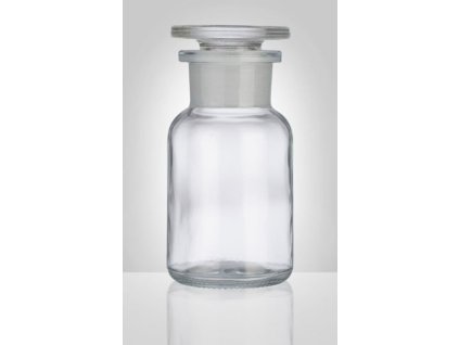 dóza-prachovnice  100ml-kul.čirá, zabr.víko, sklo