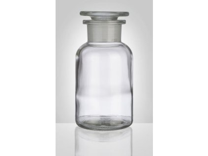 dóza-prachovnice  250ml-kul.čirá, zabr.víko, sklo