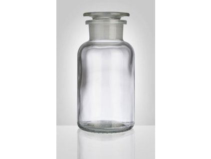 dóza-prachovnice  500ml-kul.čirá, zabr.víko, sklo