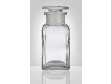 dóza-prachovnice  100ml-hran.čirá, zabr.víko, sklo