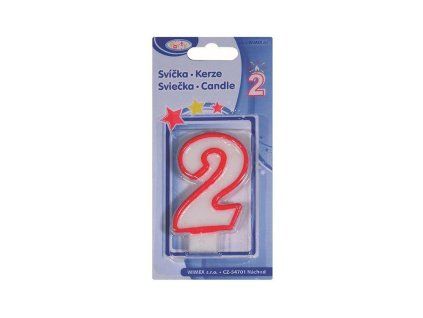 svíčka číslová 2, 75mm, DB