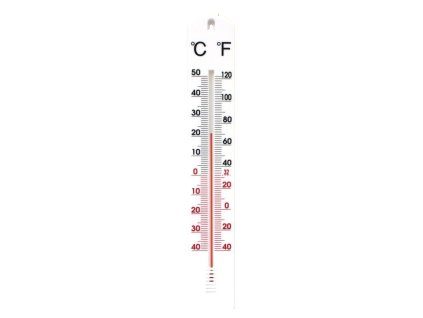 teploměr 40x6,3cm venk., -40°C+50°C, PLASTIK III