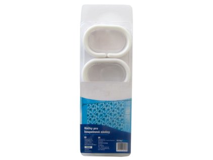 háček-12ks-ke koup.závěsu, bílý plast