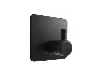 háček- 1ks ČERNÝ 4,5x4,5x3cm, poplast.kov, samolepící