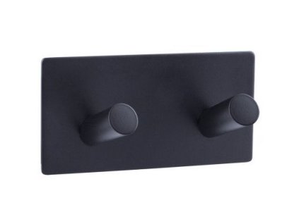 věšák dvojitý BLACK EDITION, samolep.3M, kov