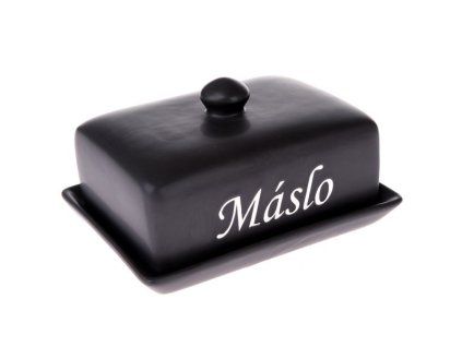 máslenka 16,5x 9,5x12cm MÁSLO, BLACK, keramika