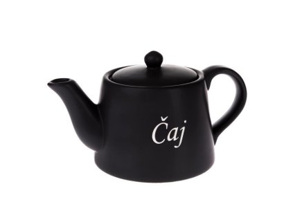 čajník 1,0l ČAJ, BLACK, d12,5x14cm, keramika