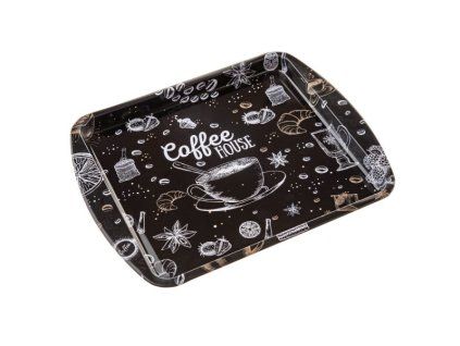 podnos 25x20cm, COFFEE HOUSE, plech