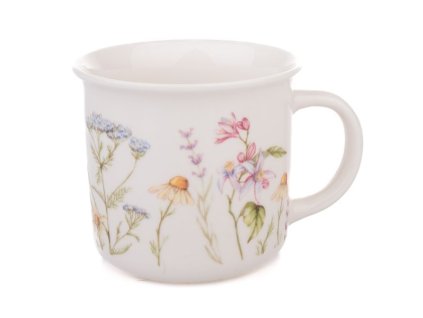 hrnek 440ml, 1ks, LUČNÍ KVĚTY 2, porcelán