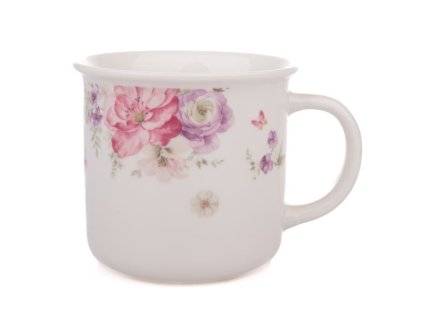 hrnek 440ml, 1ks, KVĚTINY, porcelán