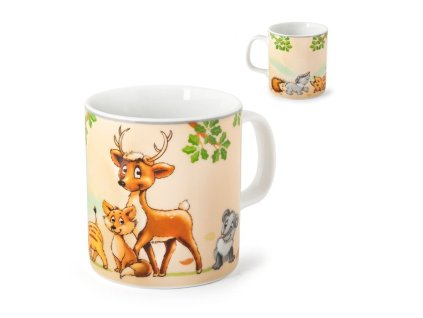 hrnek 225ml LESNÍ ZVÍŘÁTKA, dětský, porcelán