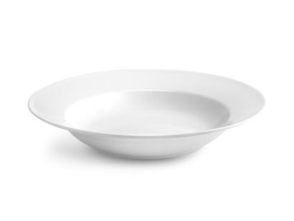 talíř d23cm hluboký, PURE PRAKTIK, bílý porcelán