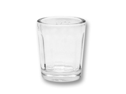 sklen.  20ml, 1ks, lisovaná PANÁK, cejch