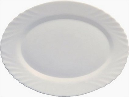 talíř 22cm ovál EBRO bílý, opál.sklo