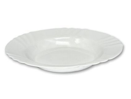 talíř d23cm hluboký, EBRO bílý, opál.sklo