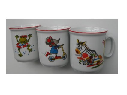 hrnek 0,22lD GASTON-dom.zvířata mix, čes.porcelán