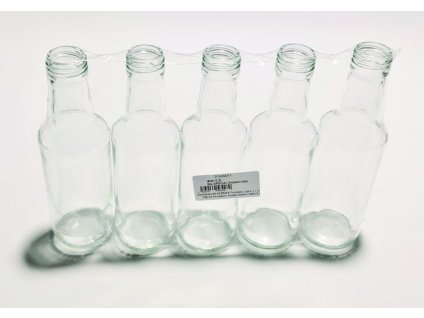 láhev 0,20l- 5ks-VEGETAL II, šroubení-sklo