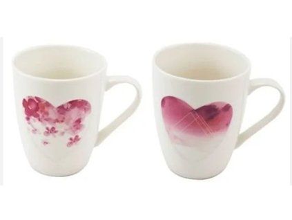 hrnek 340ml, SRDCE vytlačené, 2dekory, new bone