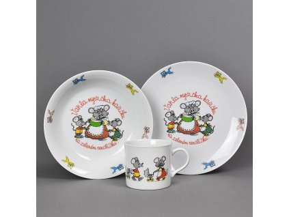 soupr. 3díl. MYŠIČKA, děts.jídel., porcelán