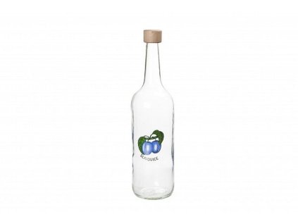 láhev 1,0 l Geradelhals, ŠVESTKY, uz.dřevo