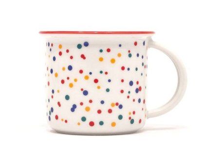 hrnek 250ml TINA - PUNTÍČKY červ., čes.porcelán