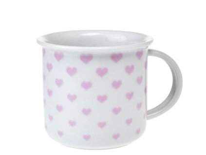 hrnek 250ml TINA - růžová SRDÍČKA, U3395/25, čes.porcelán