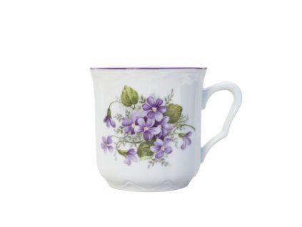 hrnek 270ml KAREL-FIALKY 8354 V1+V3, čes.porcelán