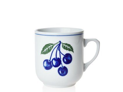 hrnek 300ml TROJKA-KOBALT.TROJKA-TŘEŠNĚ, čes.porcelán