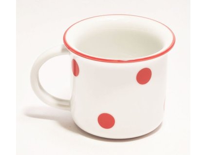 hrnek 100ml TINA - PUNTÍKY malé červ., čes.porcelán