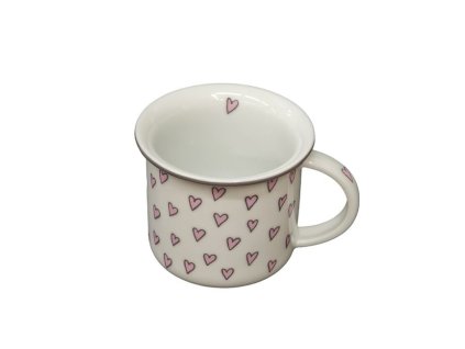 hrnek 100ml TINA - SRDÍČKA RŮŽOVÁ-LEM, čes.porcelán