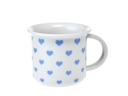 hrnek 100ml TINA - MODRÁ SRDÍČKA, čes.porcelán