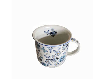 hrnek 380ml TINA - MODŘÍ PTÁCI DF, čes.porcelán