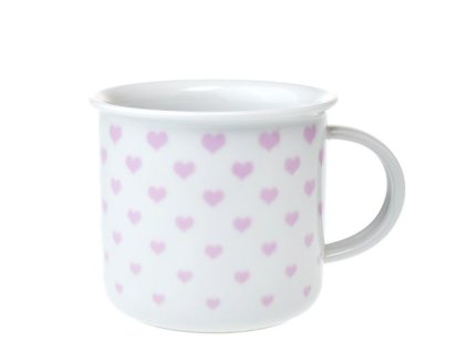 hrnek 380ml TINA - růžová SRDÍČKA U3295/38, čes.porcelán