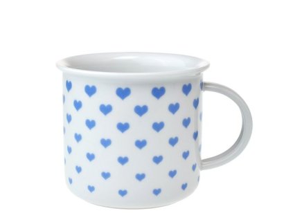 hrnek 380ml TINA - modrá SRDÍČKA U3295/38, čes.porcelán