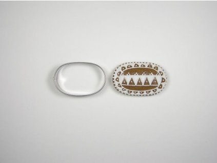 vykr.NR 0018 Ovál, 5cm, moka č.2