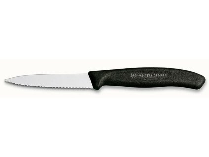 nůž  8cm kuch., VLNKA ČERNÝ, VICTORINOX