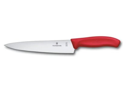 nůž 19cm šéfkuchařský rovný, červený, blistr, VICTORINOX