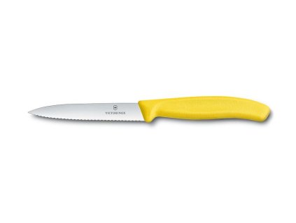 nůž 10cm kuch., VLNKA ŽLUTÝ, VICTORINOX