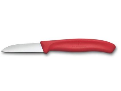 nůž  6cm na loupání SWISS Classic červený, NR/plast