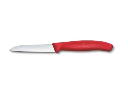 nůž  8cm na loupání SWISS Classic, červený, NR/plast