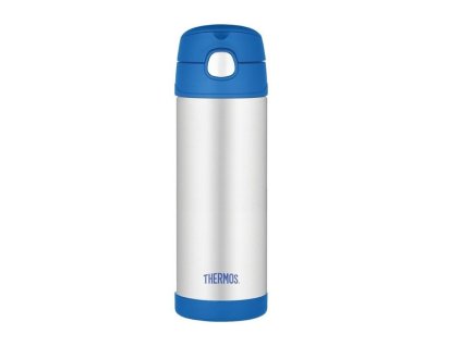termoska 0,47l NR, dětská modrá, brčko, THERMOS