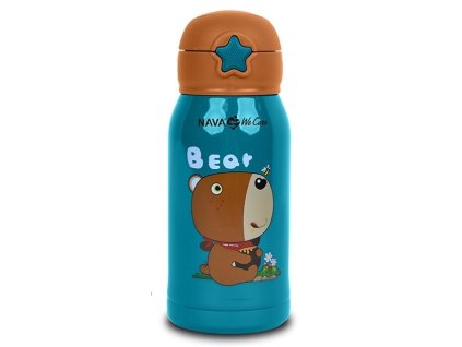 termoláhev 0,50l NR, BEAR , modrá, brčko