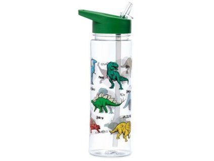 láhev 0,55l DINOSAUŘI, brčko, d6,5x23cm, dětská, nerozb.plast