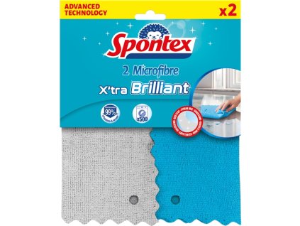utěrka  2ks, 29x29cm X´tra Brilliant, vys.absorpce, mikrovl.SPONTEX