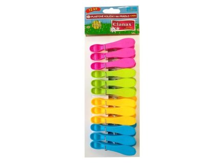 kolíčky 12ks JUMBO, 8,0x4,0x1,5cm, plast