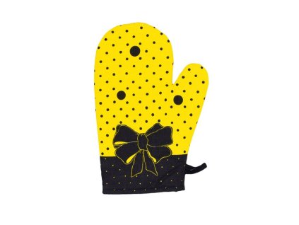 chňapka kuchyňská, 28x18cm, MADAM žlutá, BA, magnet, poutko, podšívka