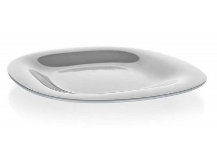 talíř d19cm dezertní, CARINE, čtverc., šedý, tvrz.sklo